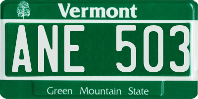 VT license plate ANE503