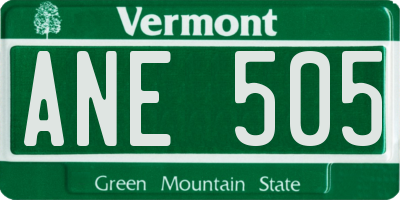 VT license plate ANE505