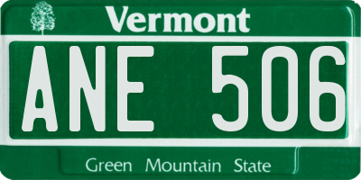 VT license plate ANE506