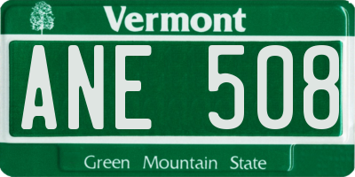 VT license plate ANE508