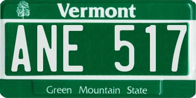 VT license plate ANE517