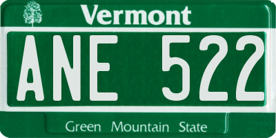 VT license plate ANE522