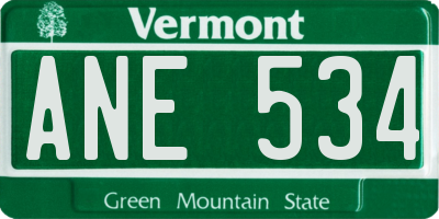 VT license plate ANE534