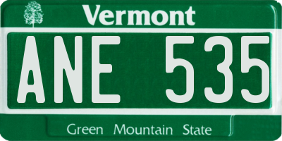 VT license plate ANE535