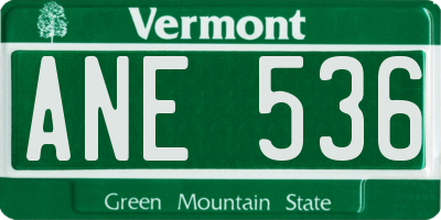 VT license plate ANE536