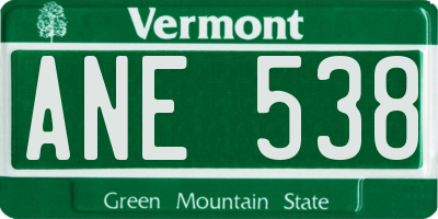 VT license plate ANE538