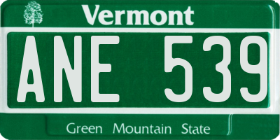VT license plate ANE539