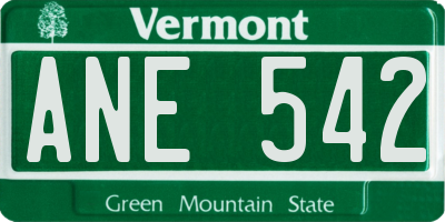 VT license plate ANE542