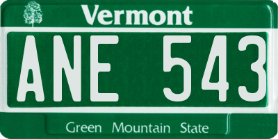 VT license plate ANE543