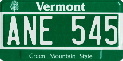 VT license plate ANE545