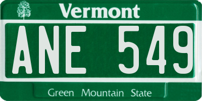 VT license plate ANE549