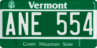 VT license plate ANE554