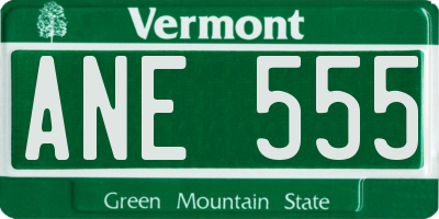 VT license plate ANE555