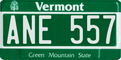 VT license plate ANE557