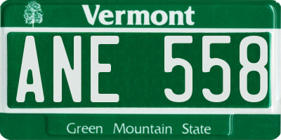 VT license plate ANE558