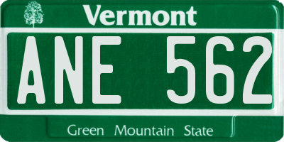 VT license plate ANE562