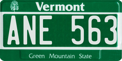VT license plate ANE563