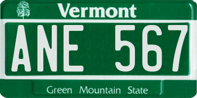 VT license plate ANE567