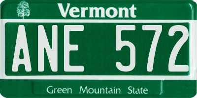 VT license plate ANE572