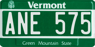 VT license plate ANE575