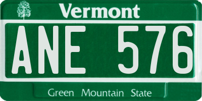 VT license plate ANE576