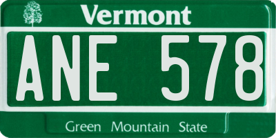 VT license plate ANE578