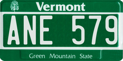 VT license plate ANE579