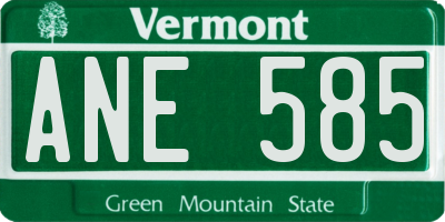 VT license plate ANE585