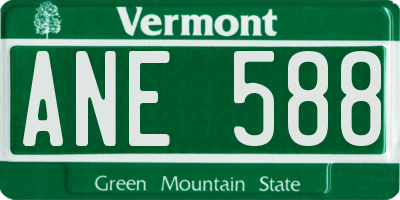 VT license plate ANE588