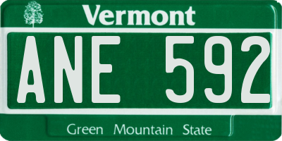 VT license plate ANE592