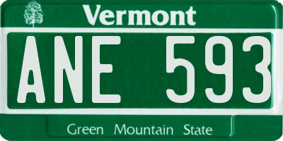 VT license plate ANE593