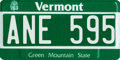VT license plate ANE595