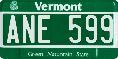 VT license plate ANE599