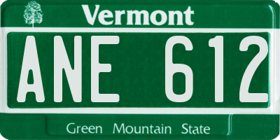 VT license plate ANE612