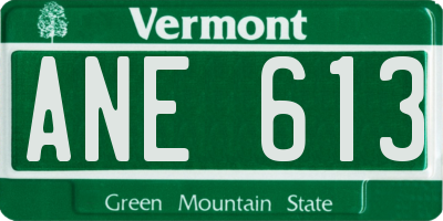 VT license plate ANE613