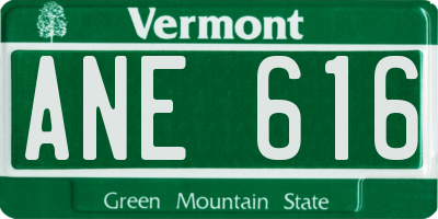 VT license plate ANE616