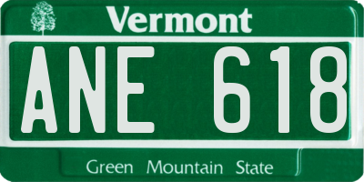 VT license plate ANE618