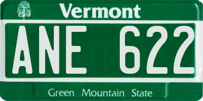 VT license plate ANE622