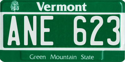 VT license plate ANE623