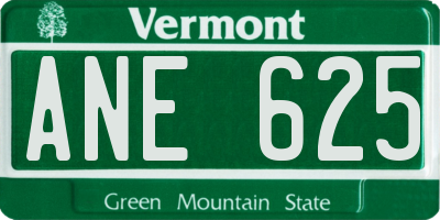 VT license plate ANE625