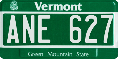 VT license plate ANE627