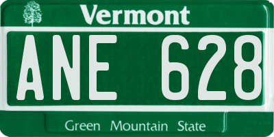VT license plate ANE628