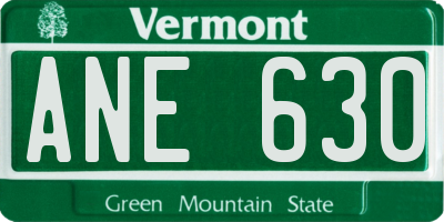VT license plate ANE630