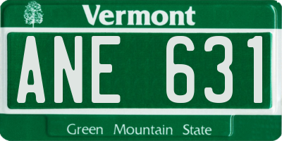 VT license plate ANE631