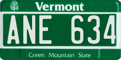 VT license plate ANE634
