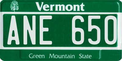 VT license plate ANE650