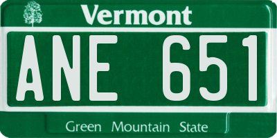 VT license plate ANE651