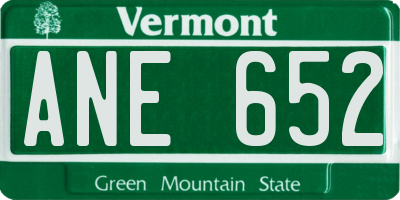 VT license plate ANE652