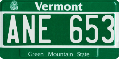 VT license plate ANE653