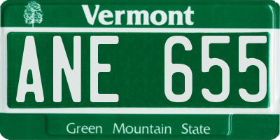 VT license plate ANE655